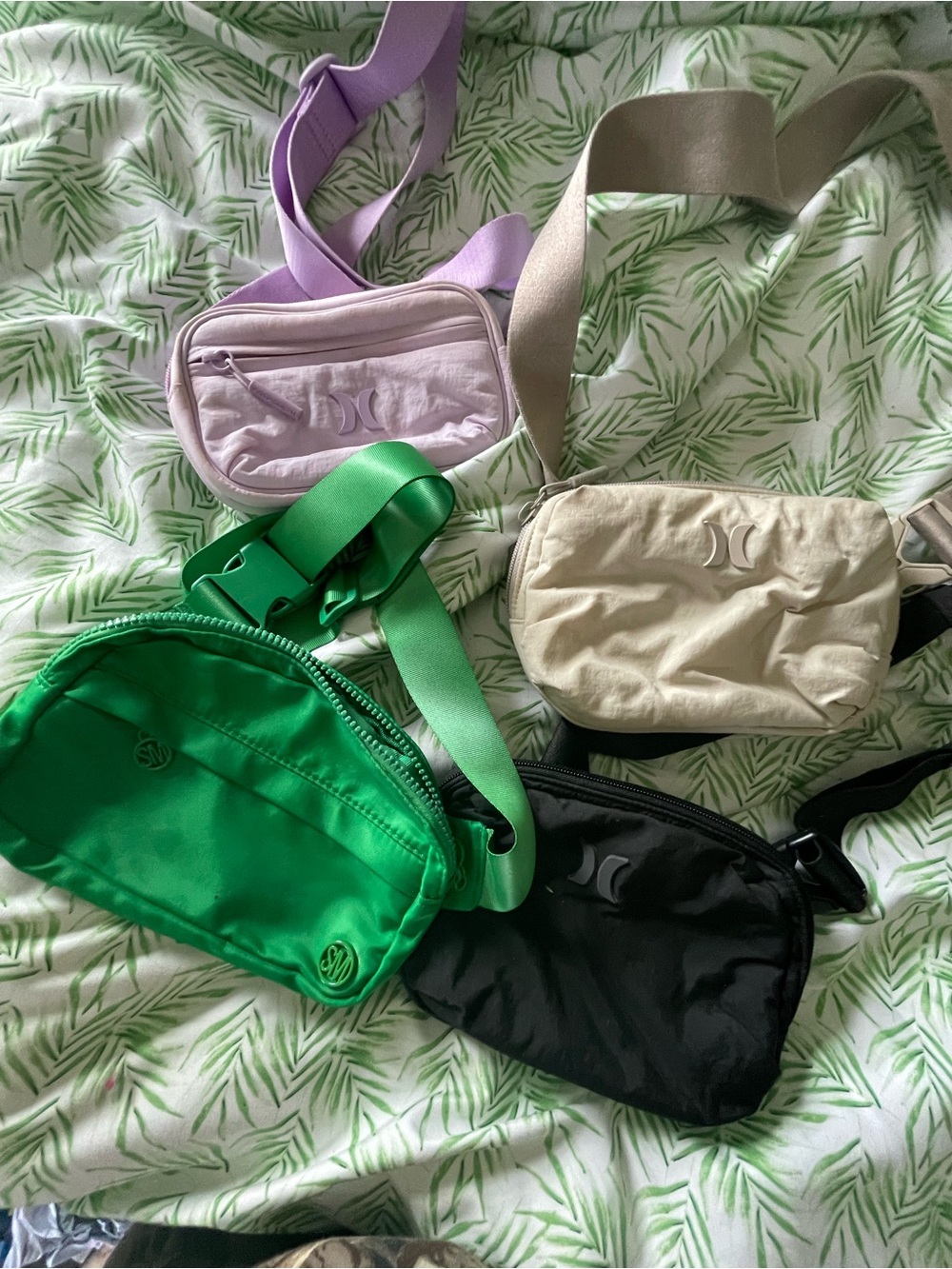 Hurley Multi-Pack Crossbody Set in Lavender, Cream, Green, Black